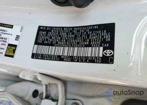 2020 Toyota Corolla Le from USA, damaged, VIN 5YFEPRAE0LP066574